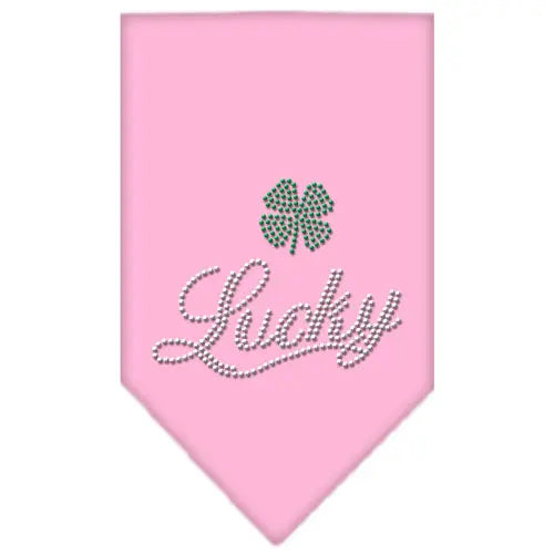 Lucky Script Rhinestone Bandana Light Pink Large Default Title