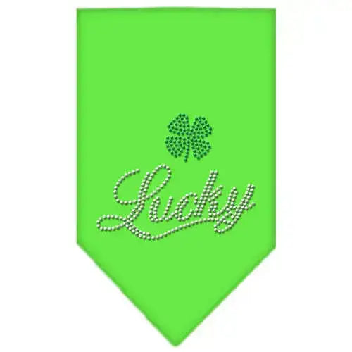 Lucky-Script-Rhinestone-Bandana-Lime-Green-Small-GreatEagleInc-319132926