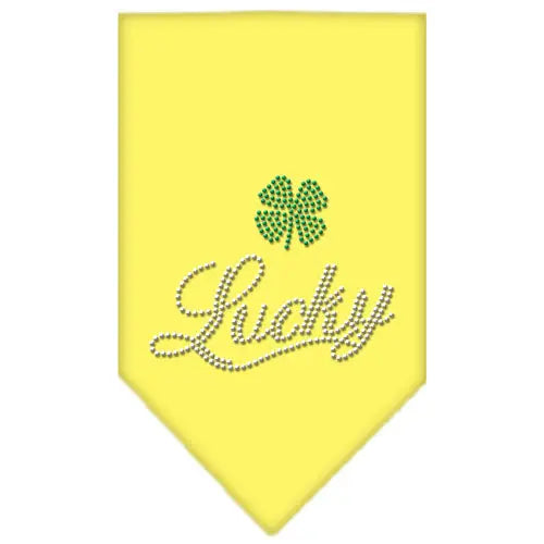 Lucky Script Rhinestone Bandana Yellow Large Default Title