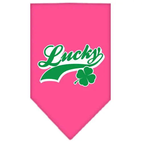 Lucky Swoosh Screen Print Bandana Bright Pink Small Default Title