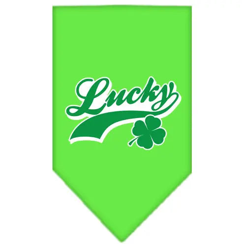 Lucky Swoosh Screen Print Bandana Lime Green Large Default Title