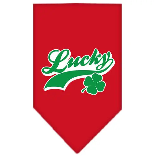 Lucky Swoosh Screen Print Bandana Red Large Default Title