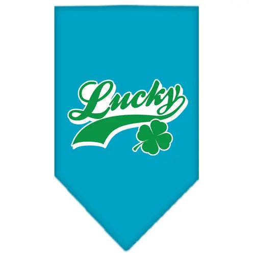 Lucky Swoosh Screen Print Bandana Turquoise Large Default Title