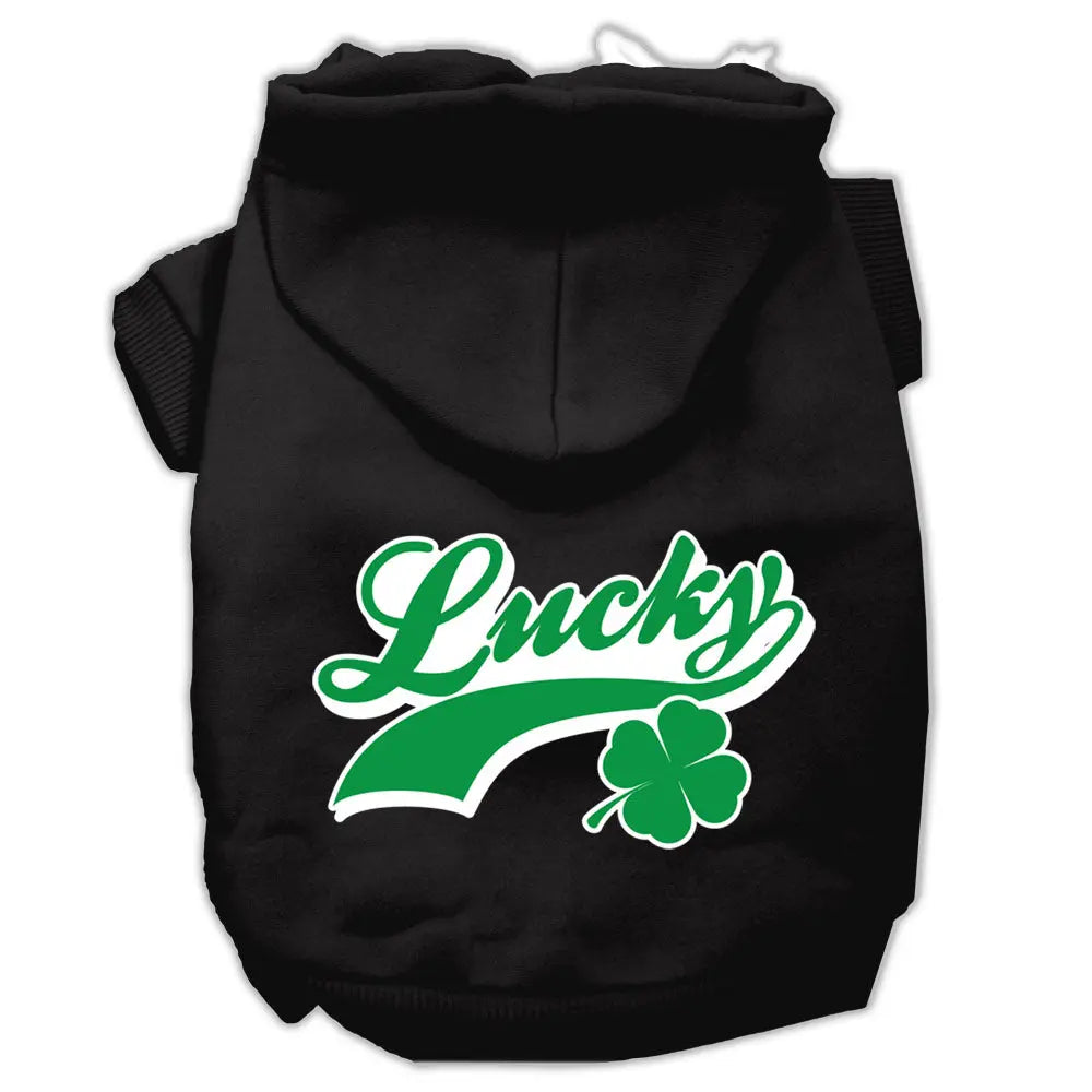 Lucky Swoosh Screen Print Pet Hoodies Black Size Lg Default Title