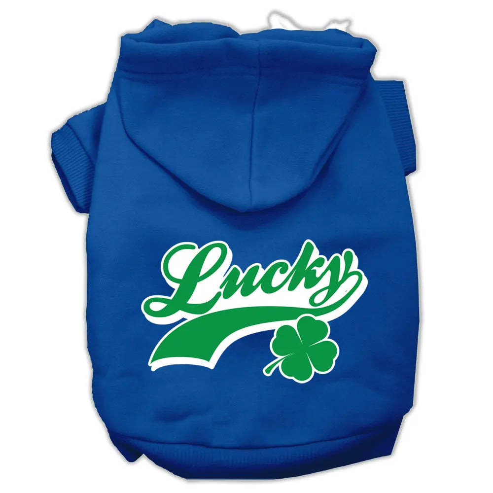 Lucky Swoosh Screen Print Pet Hoodies Blue Size Med Default Title