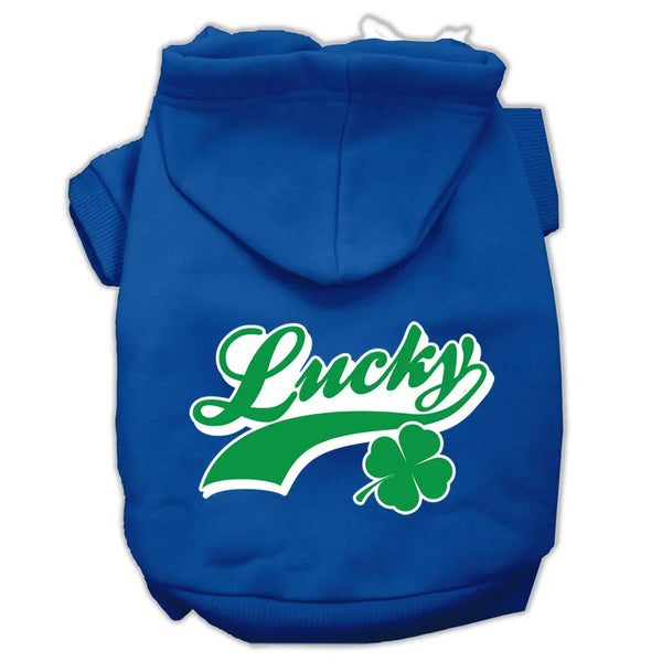 Lucky Swoosh Screen Print Pet Hoodies Blue Size Sm Default Title
