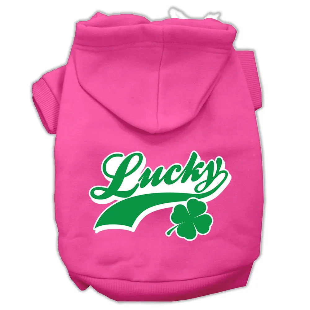 Lucky Swoosh Screen Print Pet Hoodies Bright Pink Size Xxxl Default Title