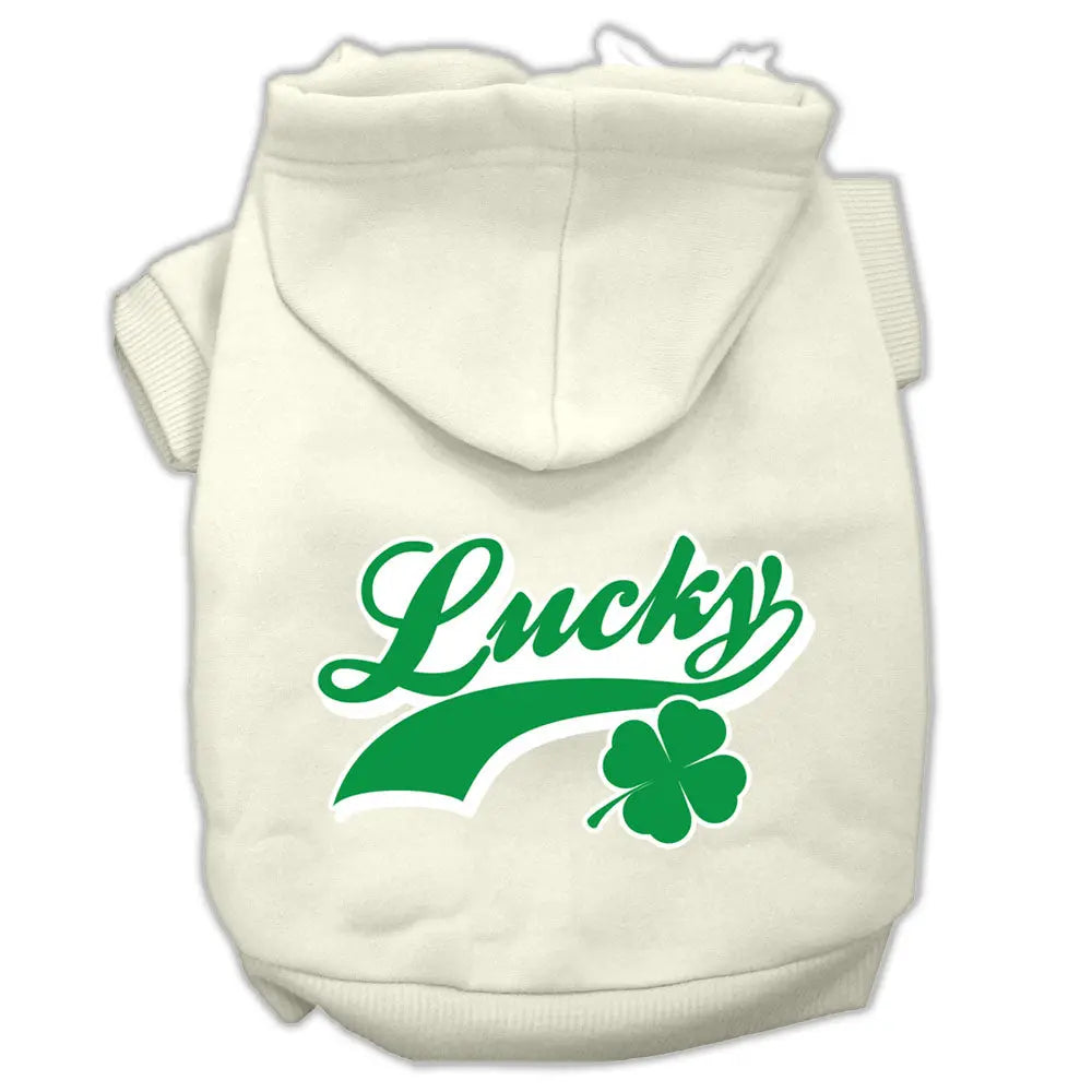 Lucky Swoosh Screen Print Pet Hoodies Cream Size Sm Default Title