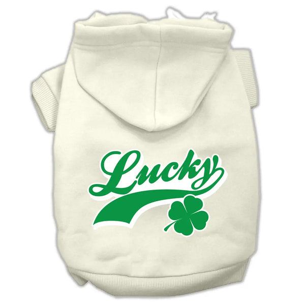 Lucky Swoosh Screen Print Pet Hoodies Cream Size Xxl Default Title