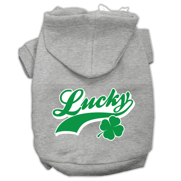 Lucky Swoosh Screen Print Pet Hoodies Grey Size Xxl Default Title