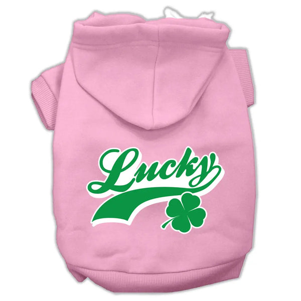 Lucky Swoosh Screen Print Pet Hoodies Light Pink Size Sm Default Title