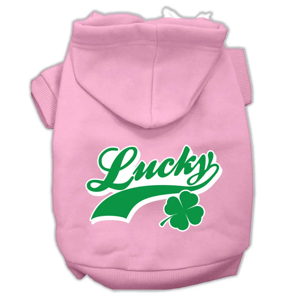 Lucky Swoosh Screen Print Pet Hoodies Light Pink Size Xxxl Default Title