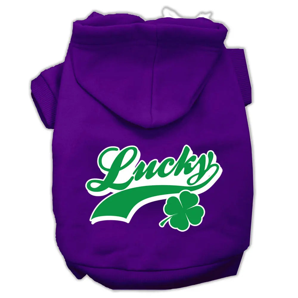 Lucky Swoosh Screen Print Pet Hoodies Purple Size Sm Default Title