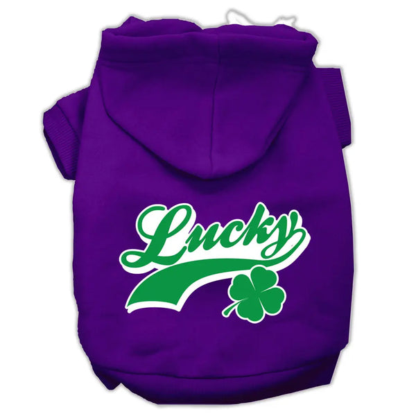 Lucky Swoosh Screen Print Pet Hoodies Purple Size Xxl Default Title