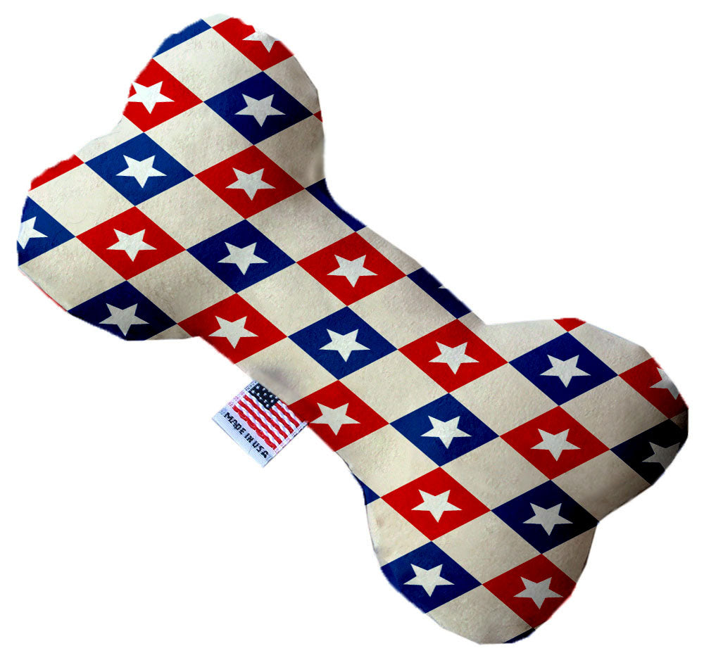 Patriotic Checkered Stars 10 Inch Bone Dog Toy GreatEagleInc