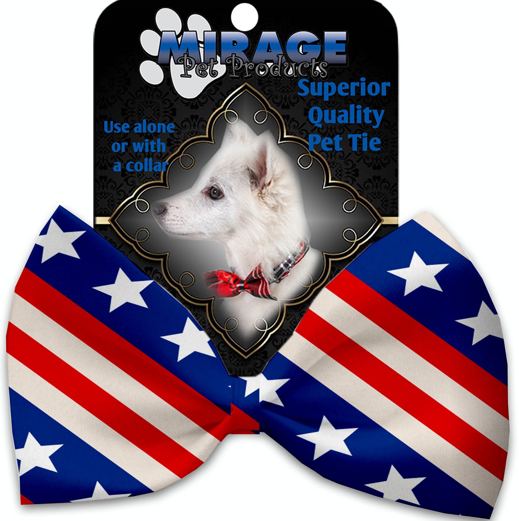 Stars And Stripes Pet Bow Tie Collar Accessory With Velcro GreatEagleInc