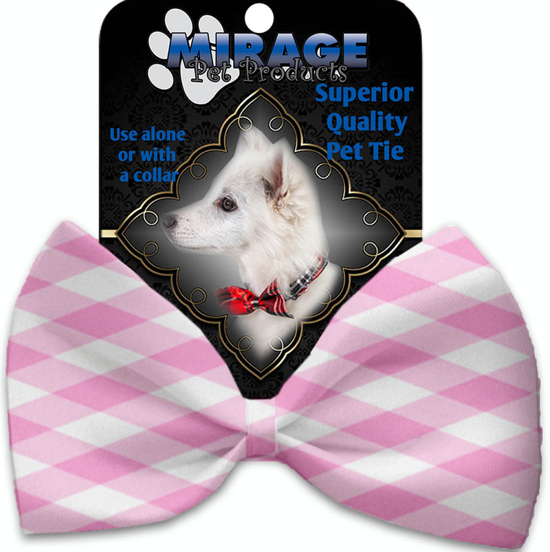 Baby Pink Plaid Pet Bow Tie GreatEagleInc