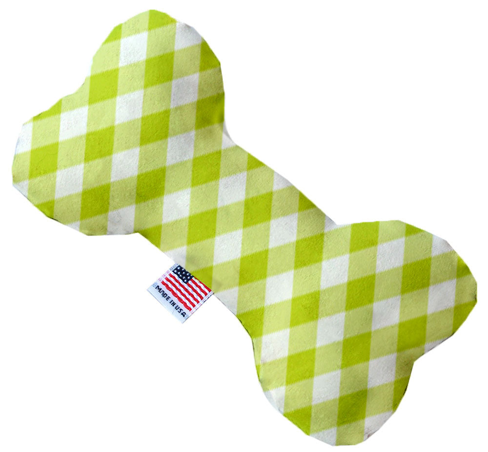 Lime Green Plaid 10 Inch Bone Dog Toy Default Title