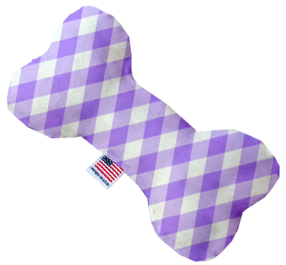 Purple Plaid 8 Inch Bone Dog Toy Default Title