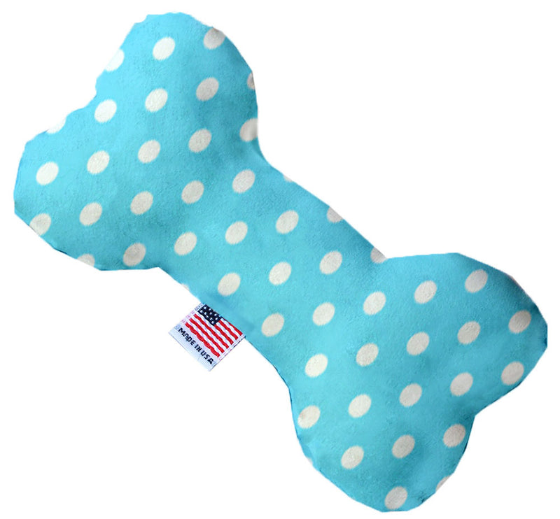 Aqua Polka Dots 10 Inch Bone Dog Toy Default Title