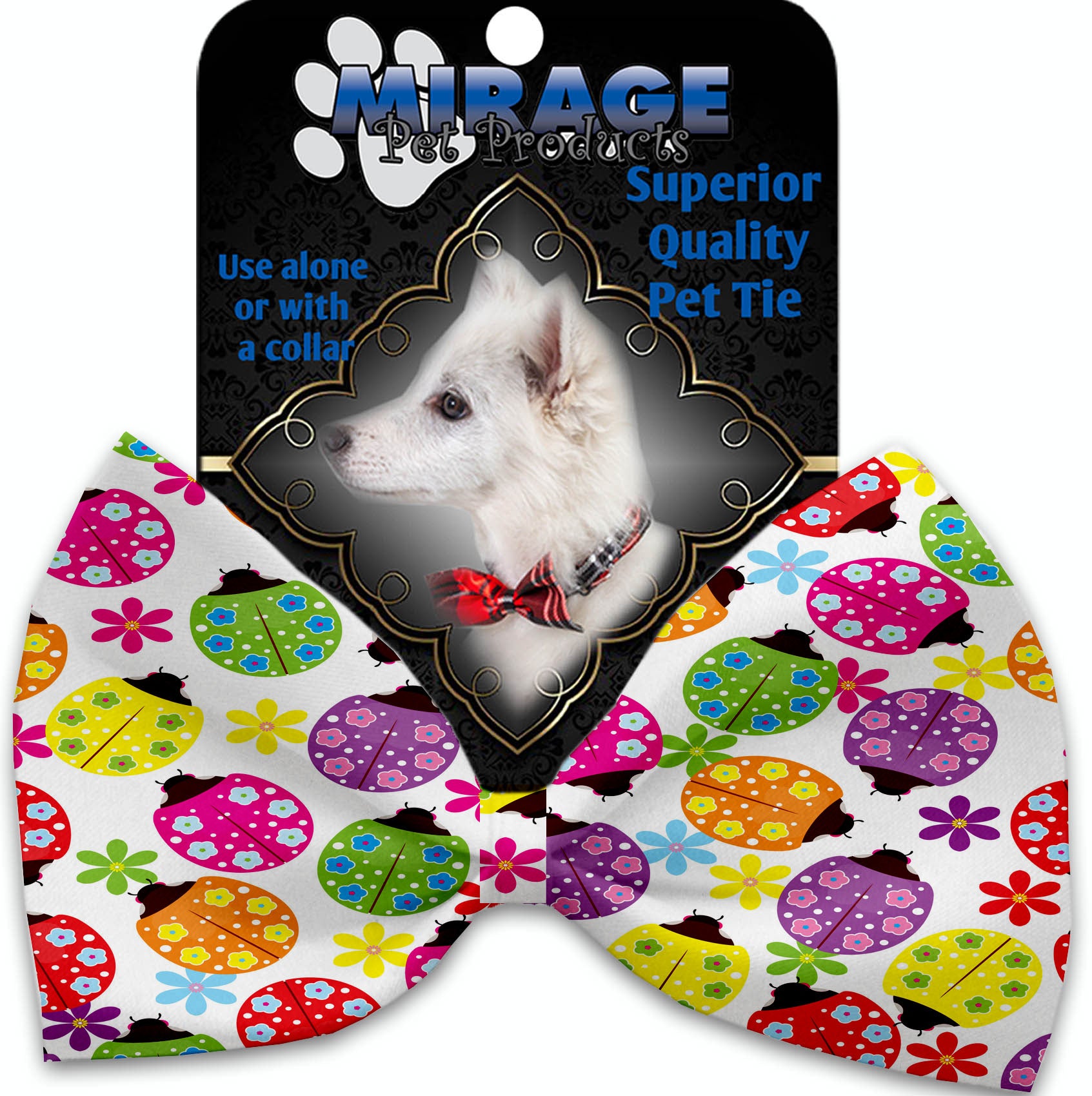 Bright Ladybugs Pet Bow Tie Collar Accessory With Velcro GreatEagleInc