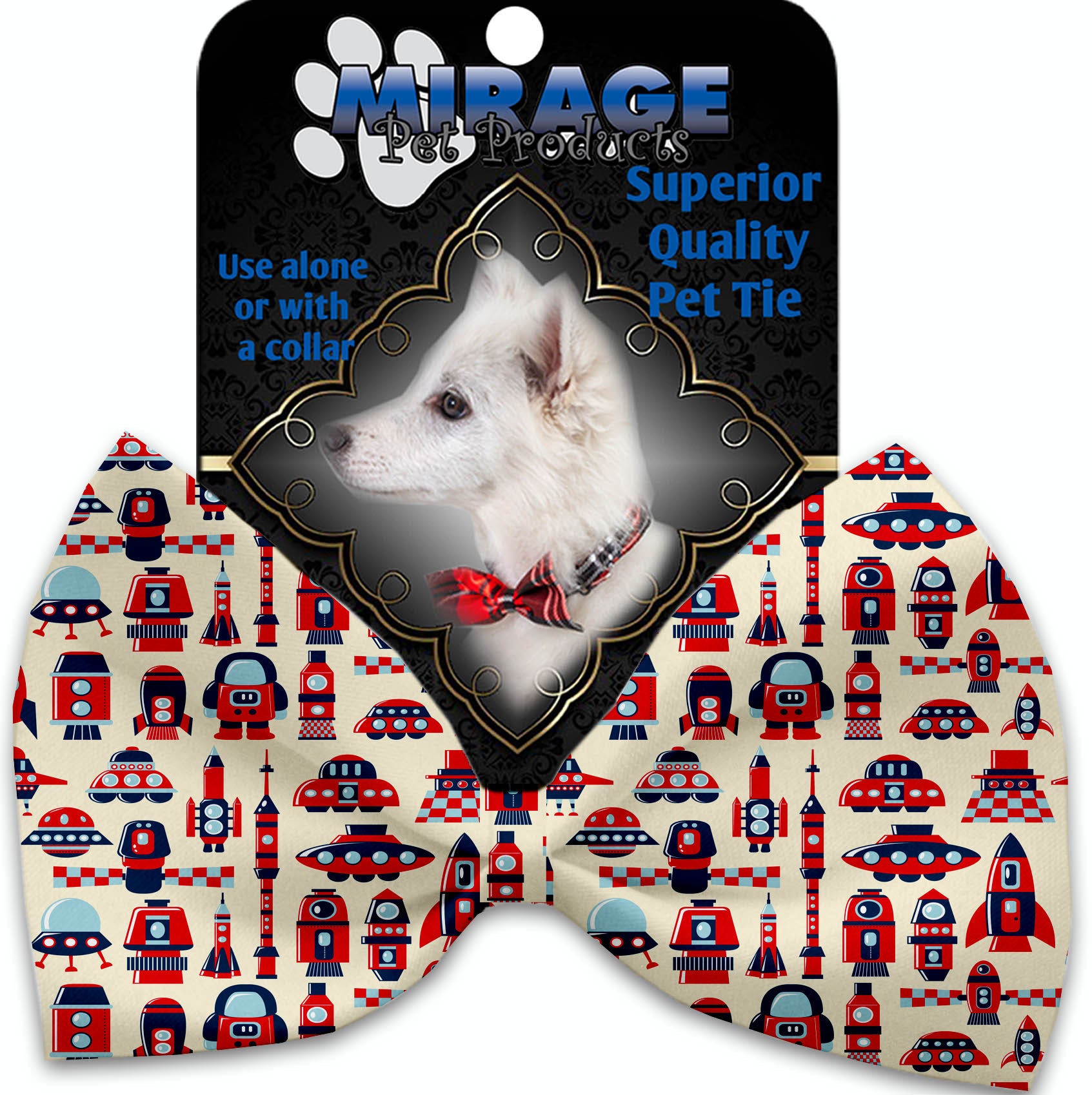 Rocket Man Pet Bow Tie Collar Accessory With Velcro Default Title