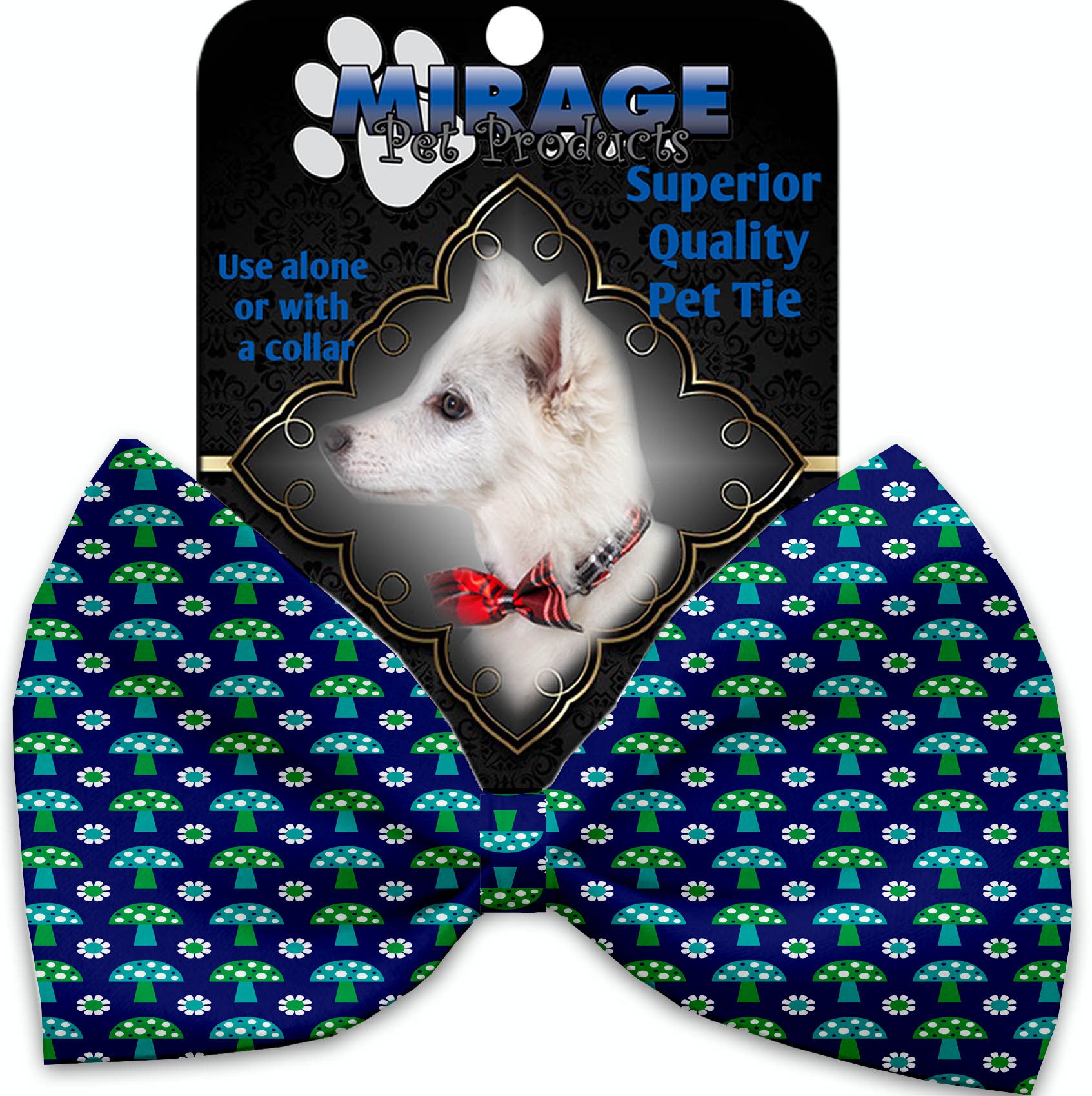 Blue Mushrooms Pet Bow Tie Default Title
