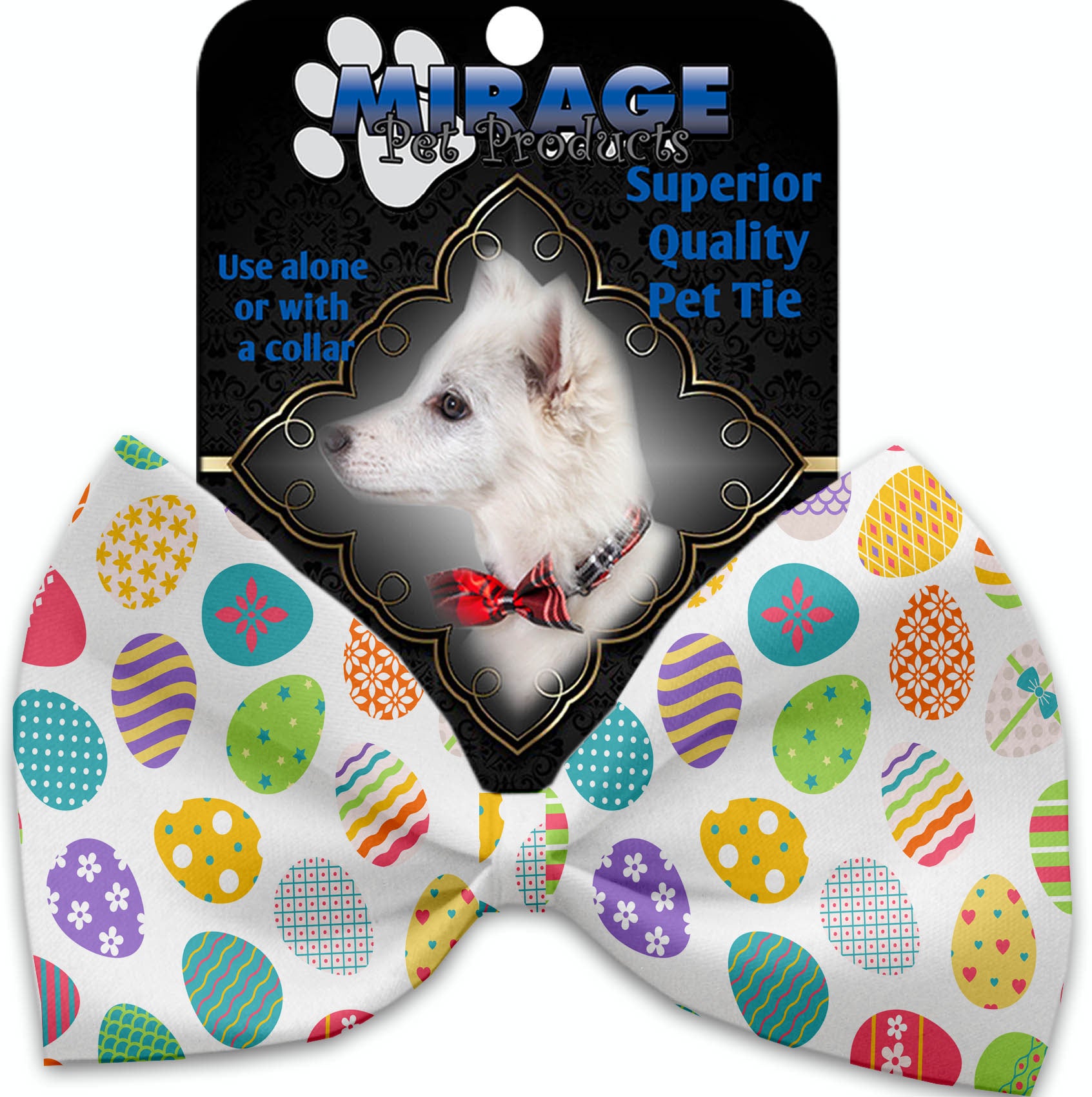 Easter Eggs Pet Bow Tie Collar Accessory With Velcro GreatEagleInc