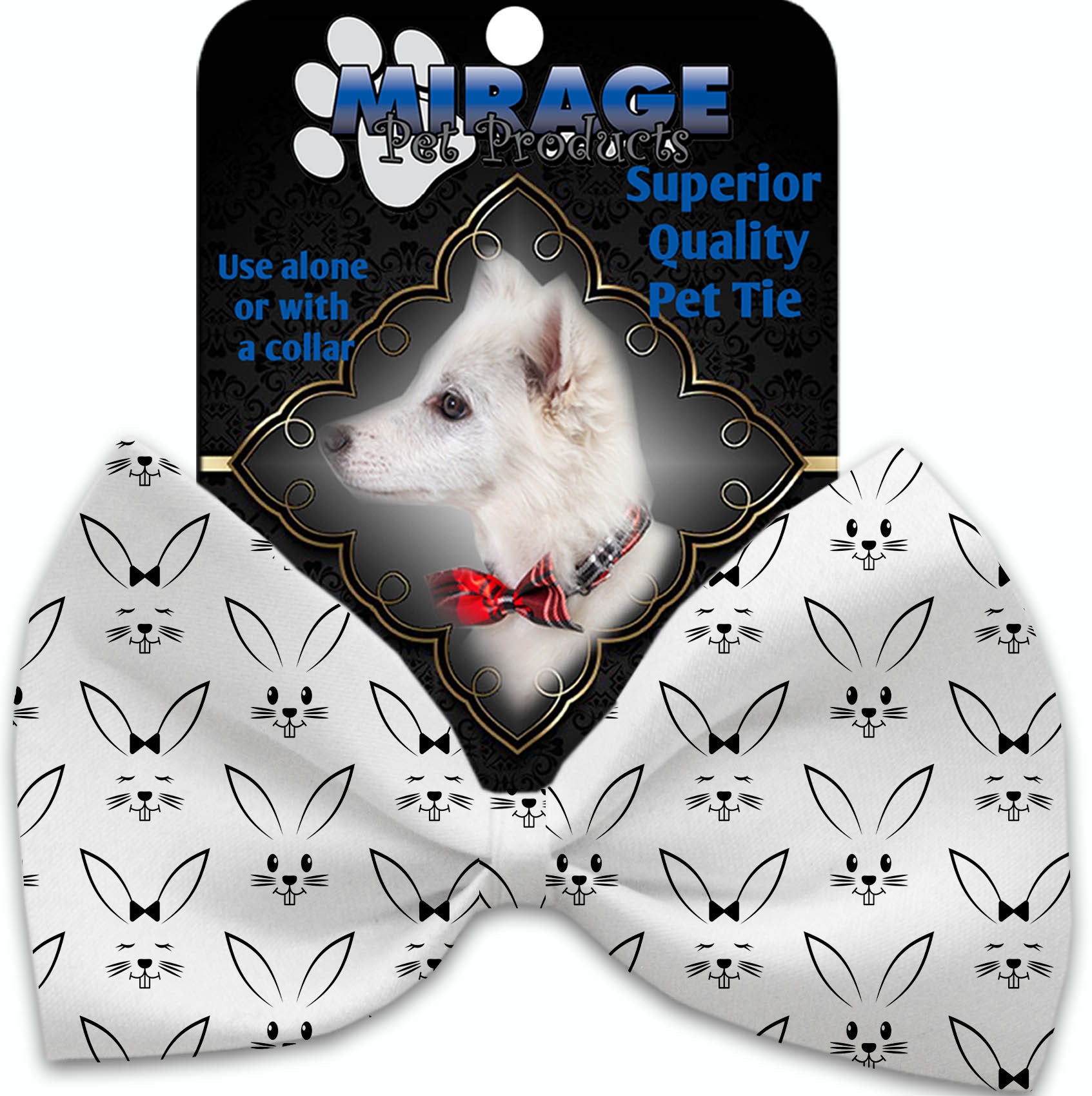Bunny Face Pet Bow Tie Collar Accessory With Velcro GreatEagleInc
