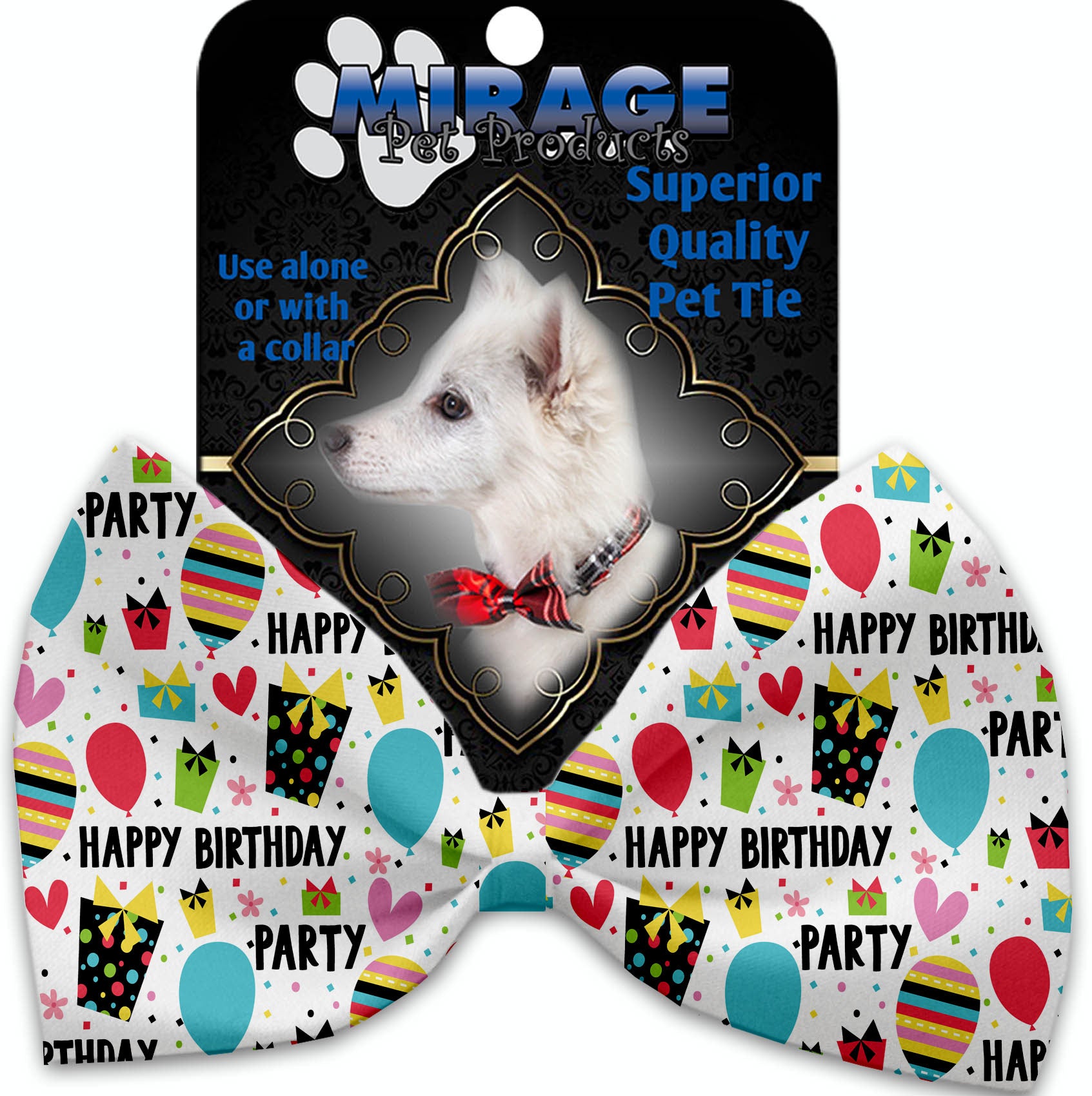 Happy Birthday Pet Bow Tie Collar Accessory With Velcro GreatEagleInc