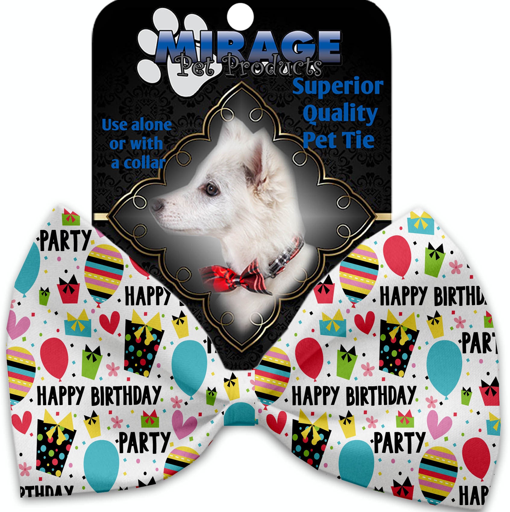 Happy Birthday Pet Bow Tie Collar Accessory With Velcro Default Title