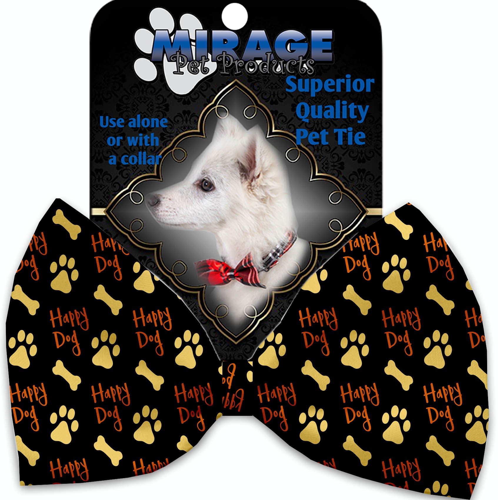 Happy Dog Pet Bow Tie Collar Accessory With Velcro GreatEagleInc