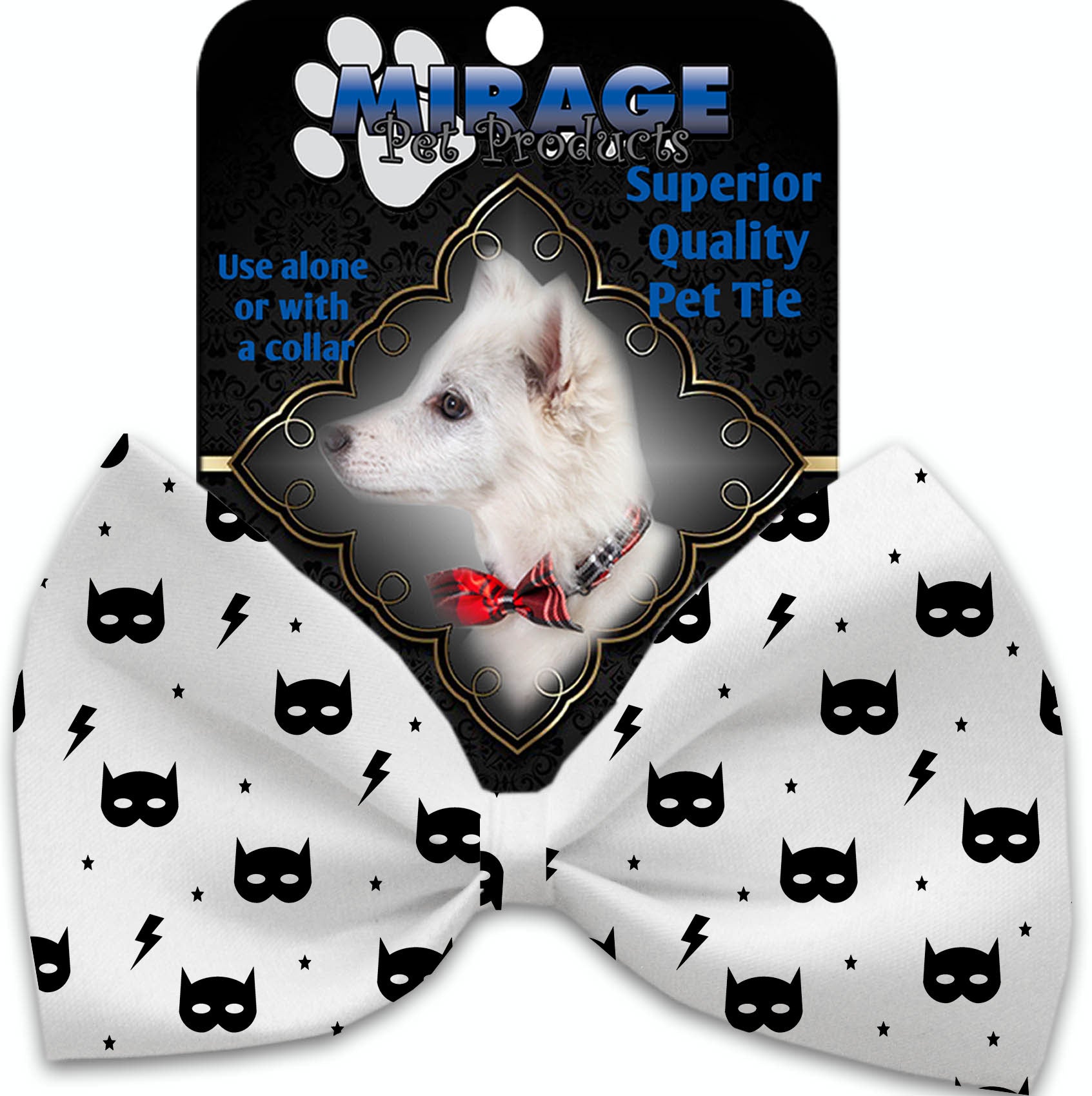 Super Hero Masks Pet Bow Tie Collar Accessory With Velcro Default Title