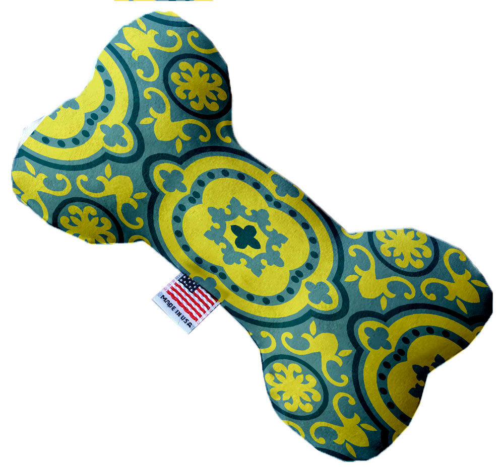 Blue And Yellow Moroccan Patterned 10 Inch Bone Dog Toy GreatEagleInc