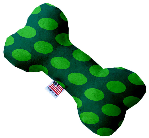 Green On Green Dots 10 Inch Bone Dog Toy GreatEagleInc