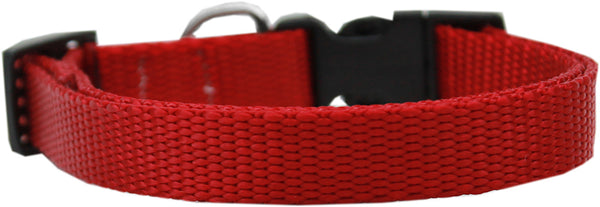 Plain Nylon Dog Collar Md Red Default Title