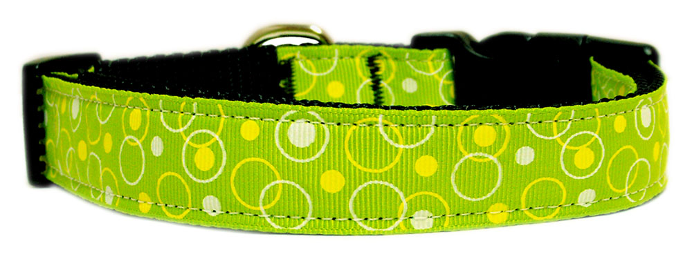Retro Nylon Ribbon Collar Lime Green Medium Default Title