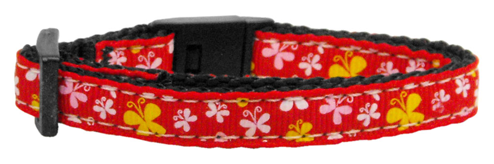 Butterfly Nylon Ribbon Collar Red Cat Safety Default Title