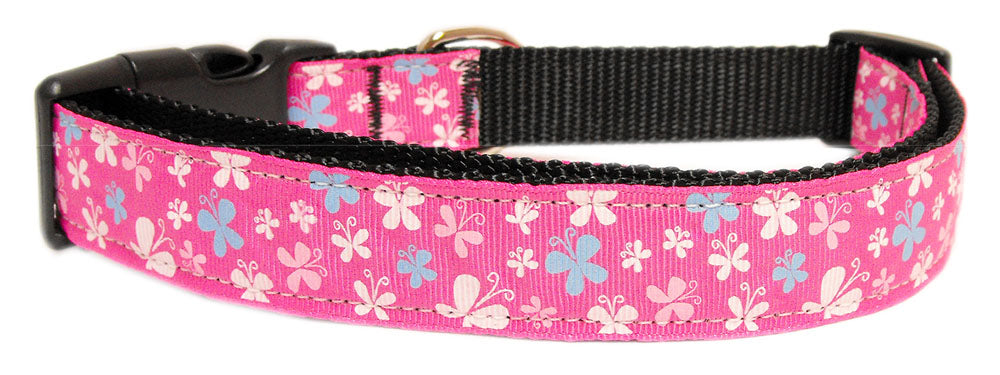 Butterfly Nylon Ribbon Collar Pink Large Default Title
