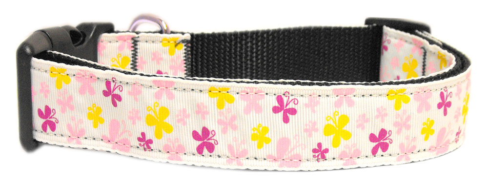Butterfly Nylon Ribbon Collar White Large Default Title