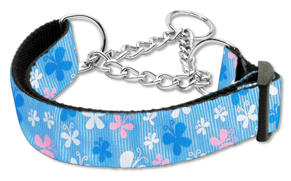 Butterfly Nylon Ribbon Collar Martingale Blue Medium GreatEagleInc