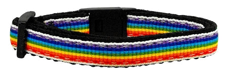 Rainbow Striped Nylon Collars Rainbow Stripes Cat Safety GreatEagleInc