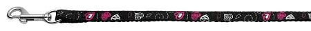 Crazy Hearts Nylon Collars Black 3-8 Wide 4ft Lsh GreatEagleInc