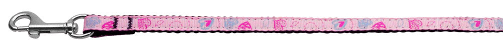 Crazy Hearts Nylon Collars Light Pink 3/8 Wide 4ft Lsh Default Title