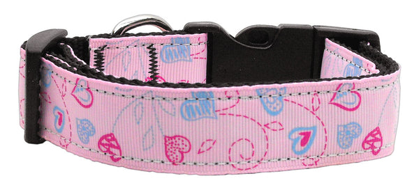 Crazy Hearts Nylon Collars Light Pink Large GreatEagleInc