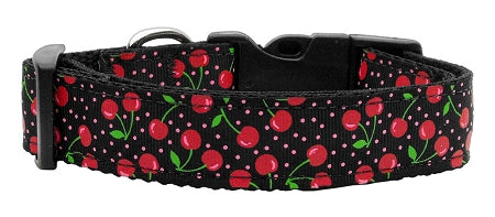 Cherries Nylon Collar Black Large Default Title