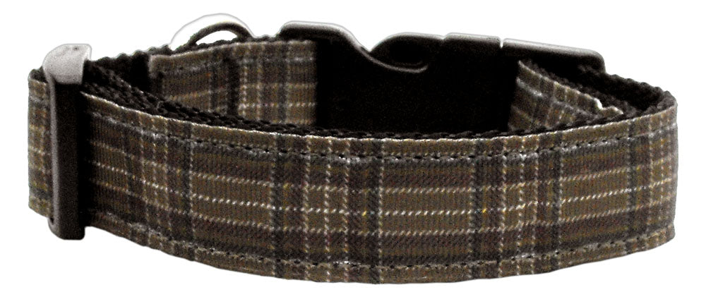Plaid Nylon Collar Brown Large Default Title