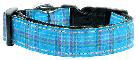 Plaid Nylon Collar Blue Medium Default Title