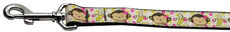 Monkeys And Bananas Nylon Dog Leash 3-8 Inch Wide 4ft Long GreatEagleInc