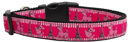 Poodles In Paris Nylon Dog Collar Medium Narrow GreatEagleInc